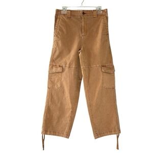 Old Navy Womens Cargo Barrel Pants M Brown Drawstring Hem Utility Y2K Streetwear